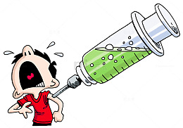 儿童接种疫苗打针漫画