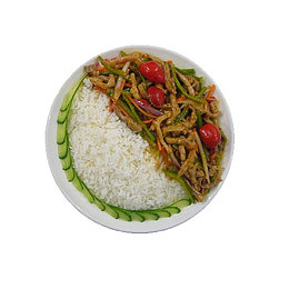 鱼香茄子肉丝饭