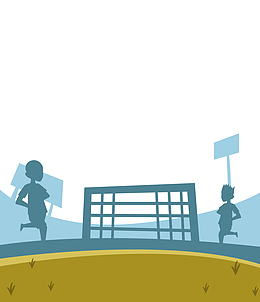 卡通足球场儿童背景