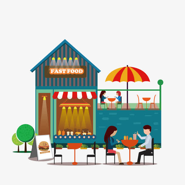 矢量室外餐厅素材免费下载_觅元素