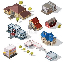 矢量城市建筑效果图