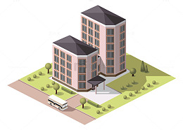 矢量城市楼房设计效果