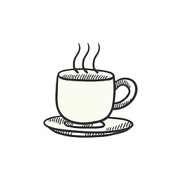 手绘简约热茶杯