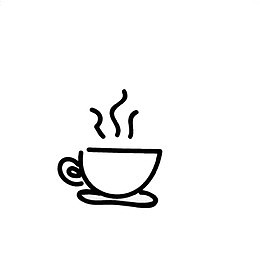 手绘线条茶杯