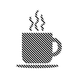 手绘黑色斜线热茶杯