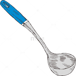 素描灰色汤勺