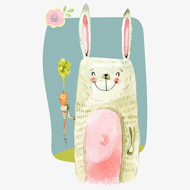 手绘兔子和萝卜