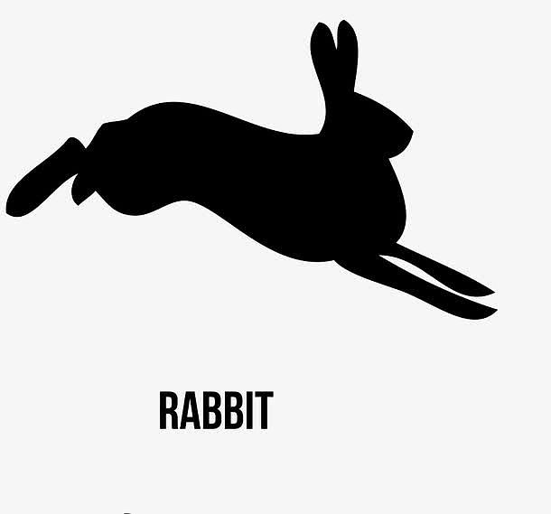 奔跑的兔子剪影图