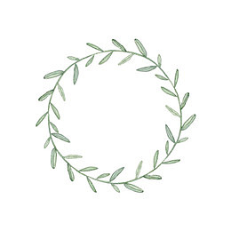 手绘绿叶花环