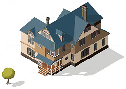 矢量城市别墅效果