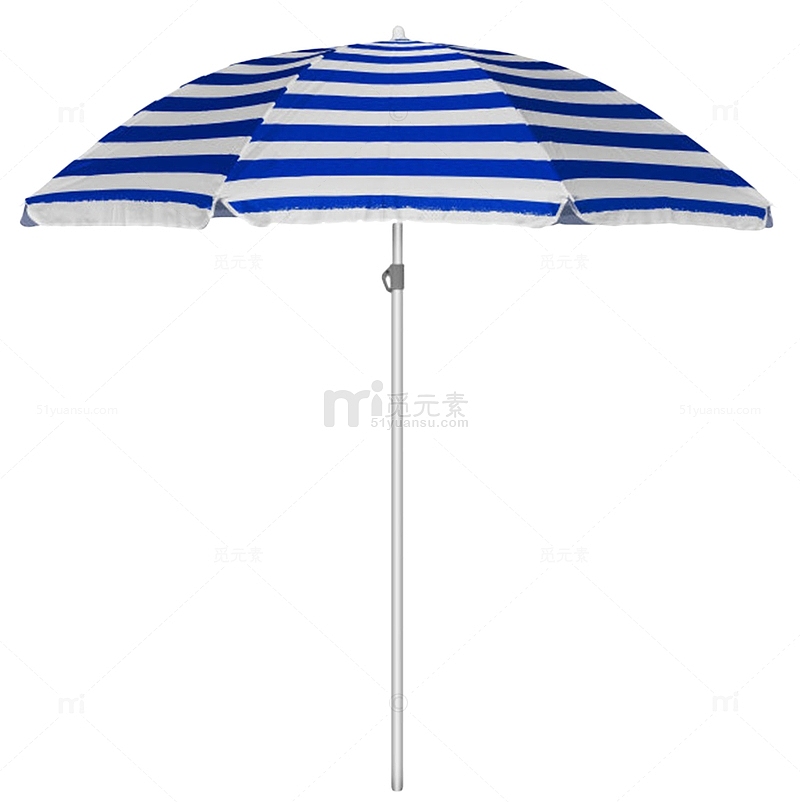 蓝白间隔折叠出门遮阳伞实物