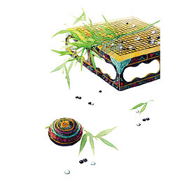 五子棋古风插画手绘图