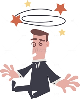 卡通人物男人头晕元素