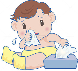 宝宝插图生病痛苦流鼻涕