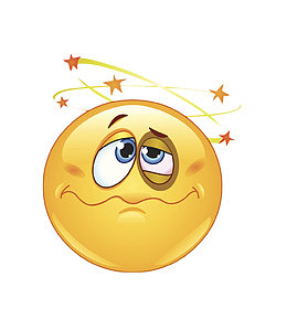 黄色卡通人物表情头晕元素