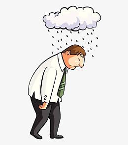 被雨淋的男人