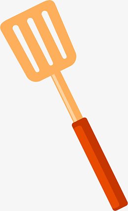 卡通黄色勺子锅铲矢量