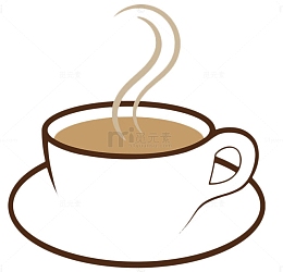 手绘简约热茶杯