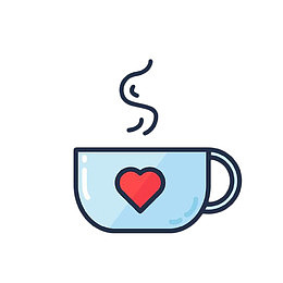 手绘扁平简约茶杯