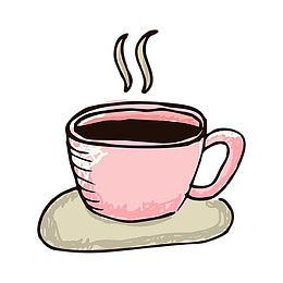 手绘简约茶杯