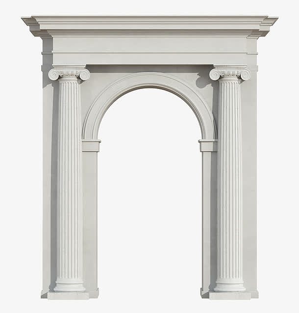 白色石柱拱门