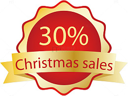 矢量圣诞促销降价标签