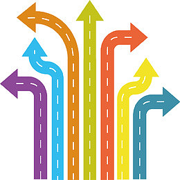 彩色分叉方向箭头