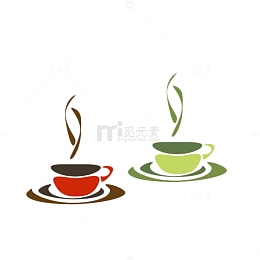 手绘茶杯热茶