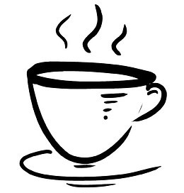 手绘黑色茶杯