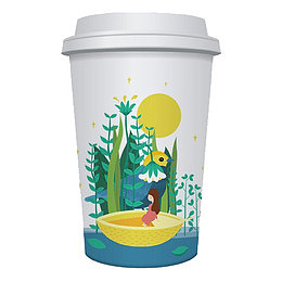 纸杯奶茶插画