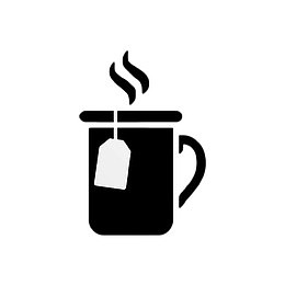 手绘袋泡茶杯剪影