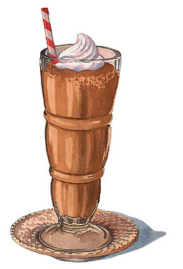 手绘巧克力奶昔