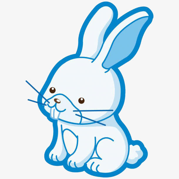 蓝色简笔兔子