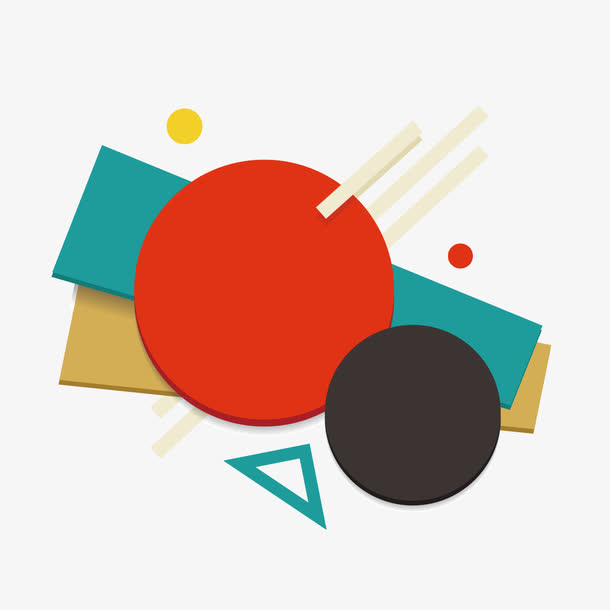 彩色几何三角形图形电商设计