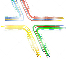 炫彩十字路口曲线设计矢量素材