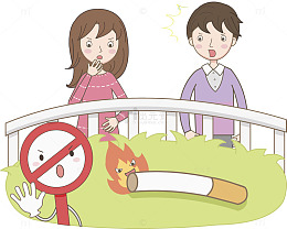 禁止乱扔烟头警示图