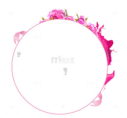粉红色玫瑰花圆形边框纹理