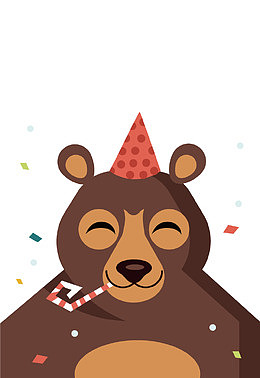 手绘生日小熊