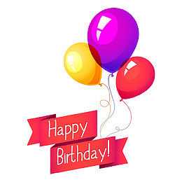 生日快乐气球丝带矢量