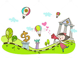 小女孩拿着喇叭说话