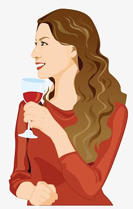 拿着红酒杯的女孩