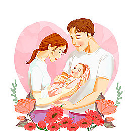 开心的新晋爸妈
