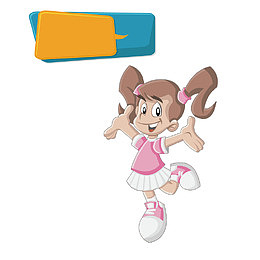 卡通女孩子跳舞的女孩子