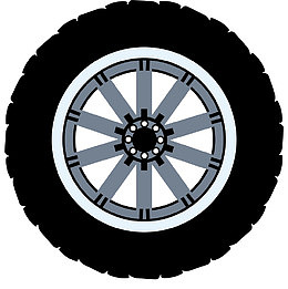 轮胎奔跑矢量轮毂