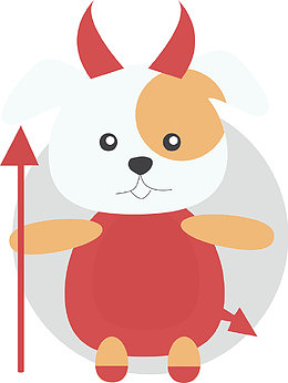 恶魔小狗矢量图