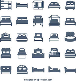 25款家居床图标矢量素材