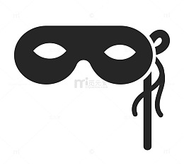 手绘黑色舞会面具