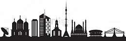 手绘城市建筑矢量图