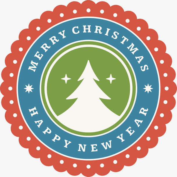 混合圣诞树拼接徽章