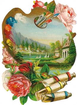 调色盘上的风景画